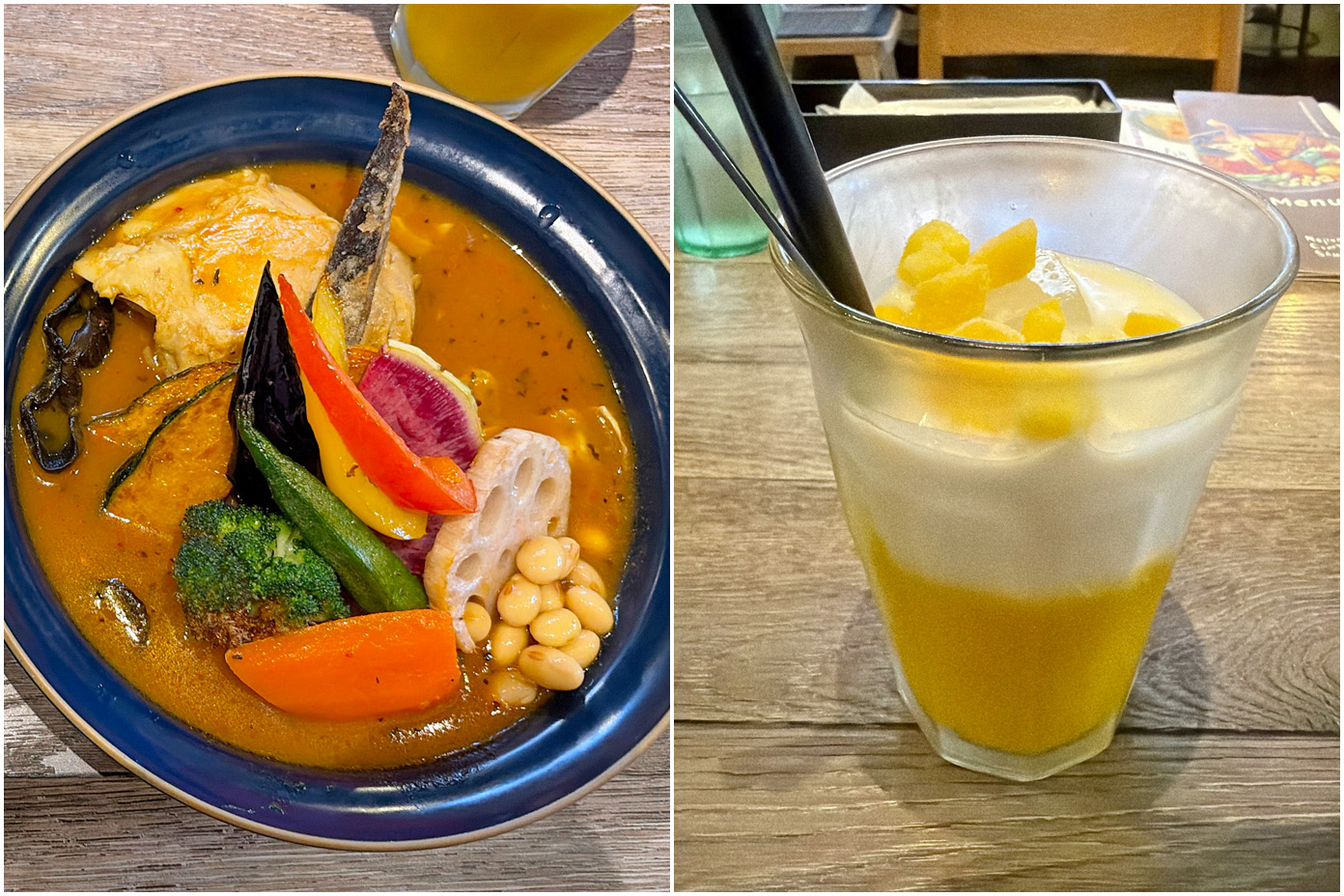 「Rojiura Curry SAMURAI.下北沢店」のカレーとラッシー