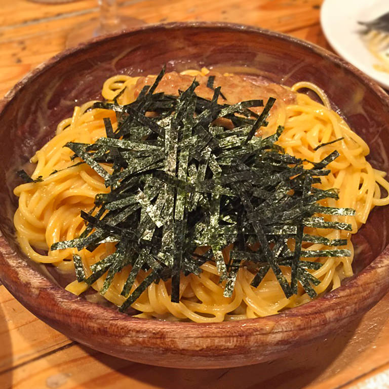 松下雄二屋のうにと納豆とのりパスタ