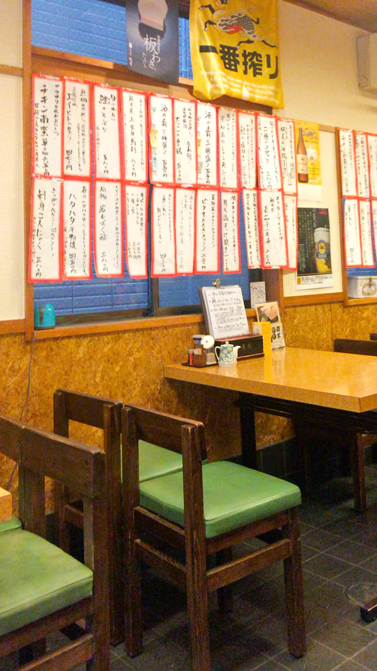 荻窪 長寿庵の店内壁掛けメニュー