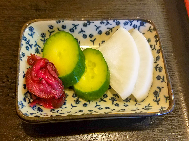 八つ浜の三種類の漬物