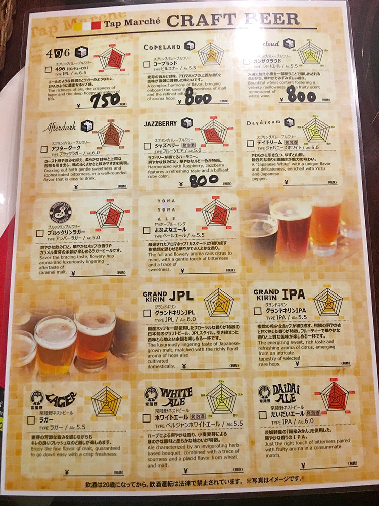 Despacito Diningのビールメニュー
