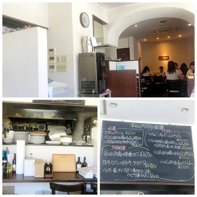 トラットリアトゥッティの店内