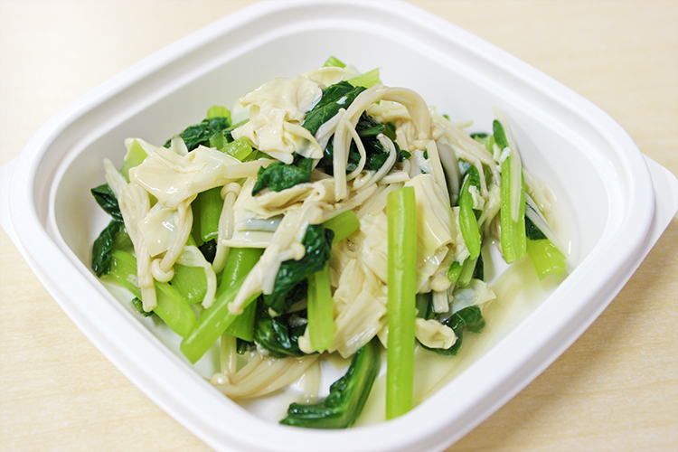 まめなとうふ店の「湯葉と小松菜のおひたし」(300円)