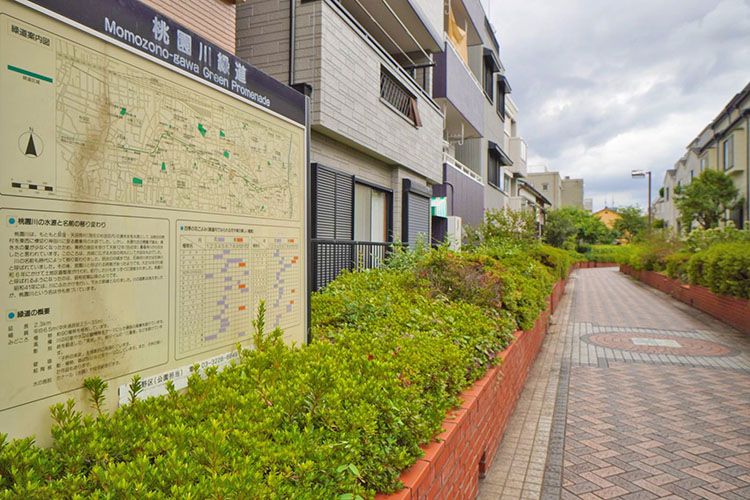 桃園川緑道沿い