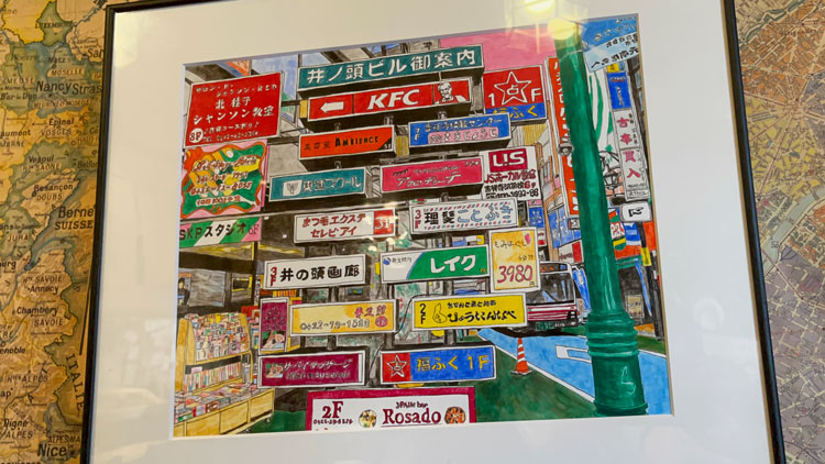 「HiyaChu」の店内に飾られている絵