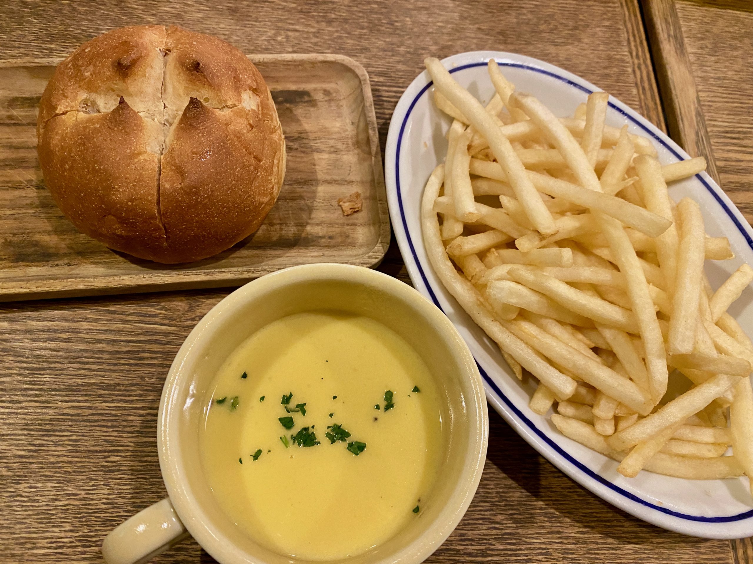 Cafe RIGOLETTO(カフェ リゴレット)のポテトとコーンポタージュ