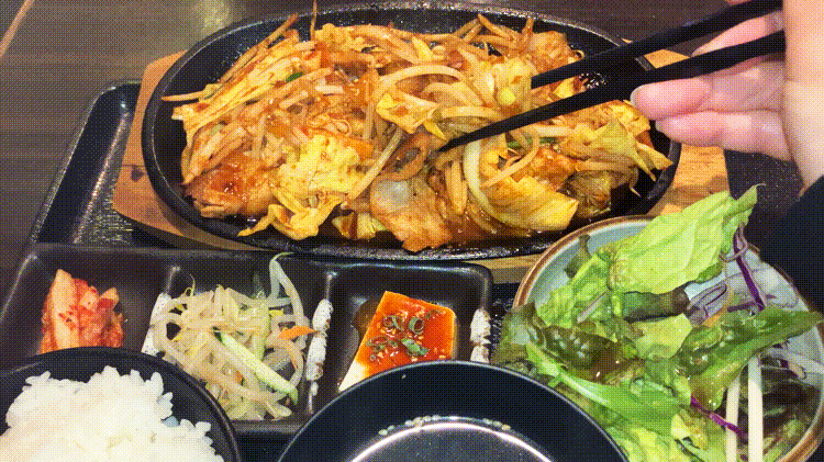 「焼肉 道盛」鉄板焼きGIF