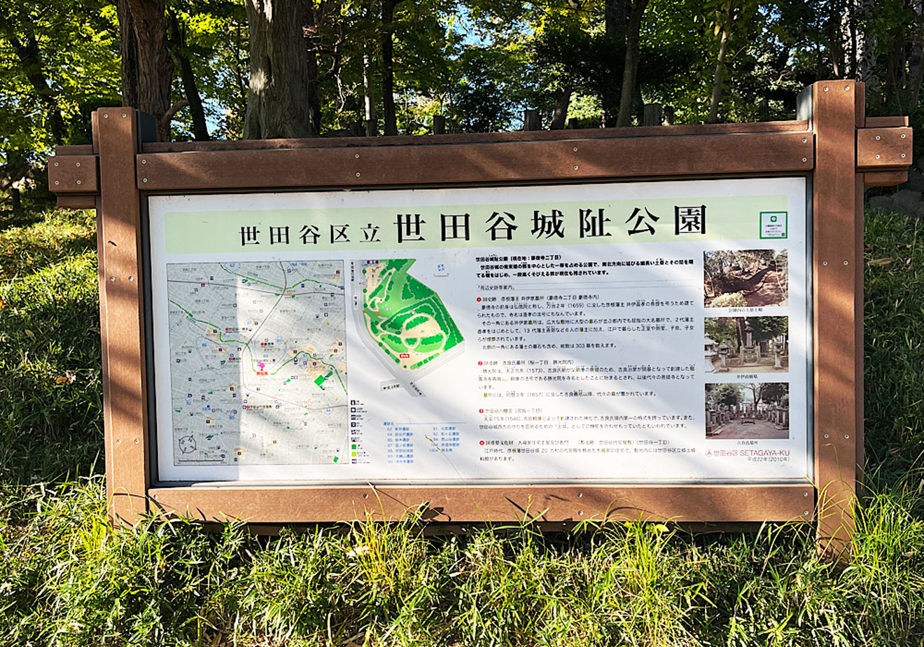 「世田谷城阯公園」の看板