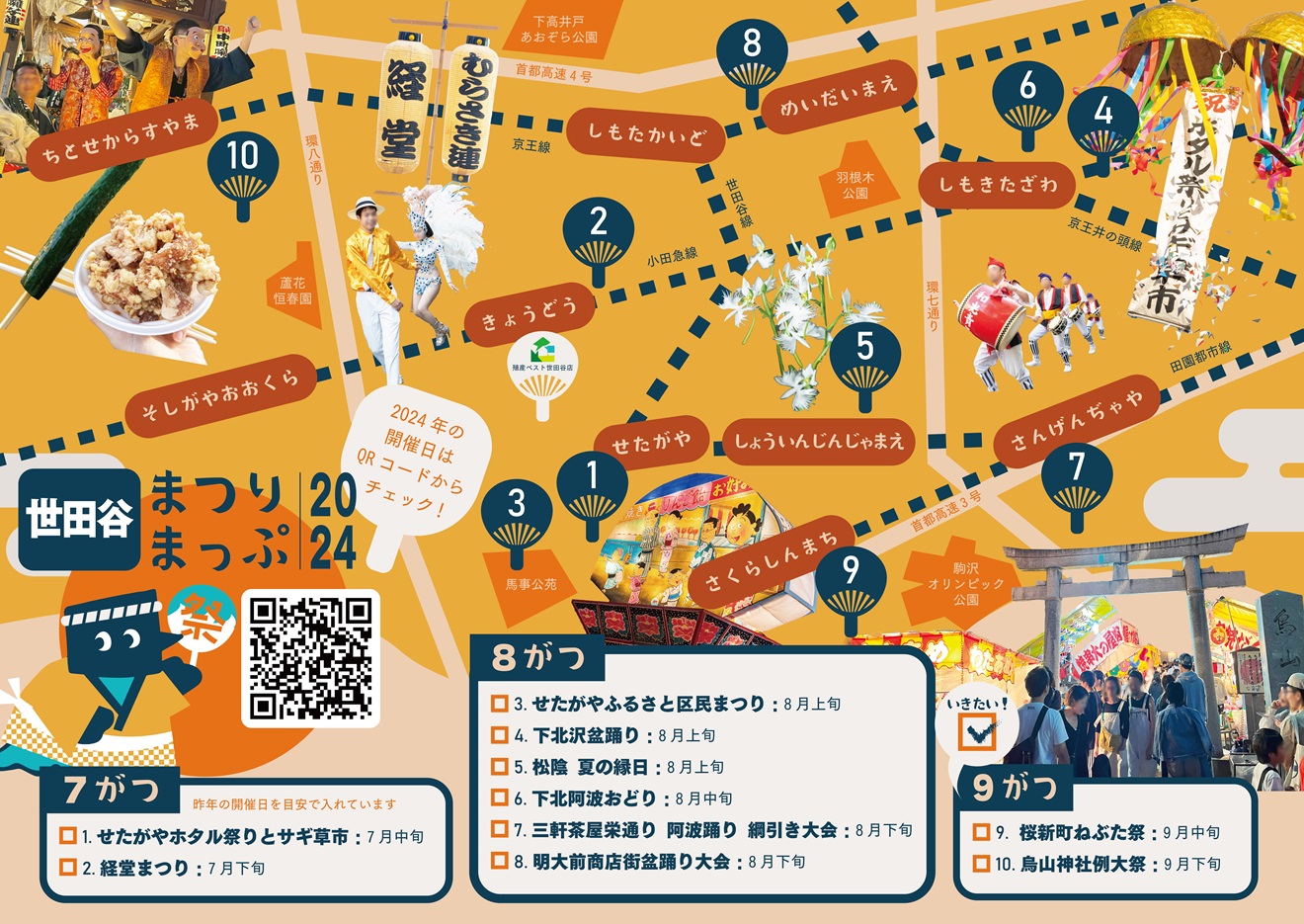 2024年世田谷区のおすすめ夏祭りマップ