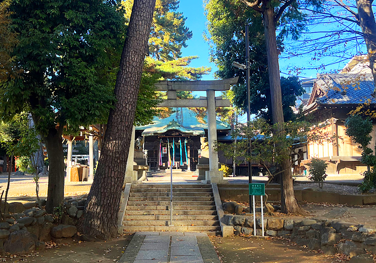 「駒留八幡神社」石畳の道